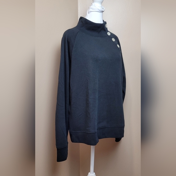 J. Crew Wide Button-collar Pullover Sweatshirt - Picture 2 of 5